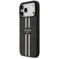 Puzdro Guess 4G s potlačou pruhov MagSafe pre iPhone 17 Pro Max čierne