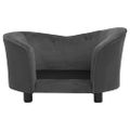 vidaXL Pohovka pre psa, tmavosivá 69x49x40 cm, plyš a umelá koža