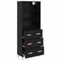 vidaXL Highboard Čierny dub 69,5 x 32,5 x 180 cm Kompozitné drevo