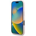 Guess Hardcase PU Zrnitý Horúci Stamp 4G Trojuholník Kovové Puzdro pre iPhone 16 6,1" Ružová