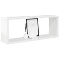 vidaXL Nástenné police 2 ks, lesklé biele 60x15x23cm, kompozitné drevo