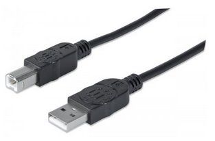 Kábel Manhattan Hi-Speed USB 2.0 A-MA/B-MA 3m black