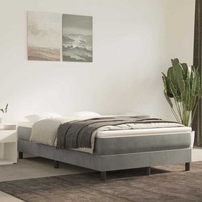 vidaXL Matrac s taštičkovými pružinami stredná tvrdosť bledosivý 120x200x20 cm zamat