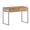 vidaXL Stôl 108x50x75 cm surové mangové drevo