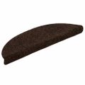 vidaXL Schodové rohože, samolepiace, 5 ks, 56x17x3 cm, hnedé, polkruhové