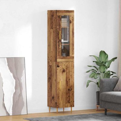 vidaXL Highboard 2 pcs Staré drevo Kompozitné drevo