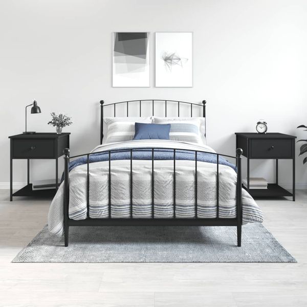 vidaXL Nočné stolíky 2 ks čierne 44x45x58 cm kompozitné drevo