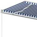 vidaXL Automaticky zaťahovacia markíza so stĺpikmi 4x3 m modro-biela