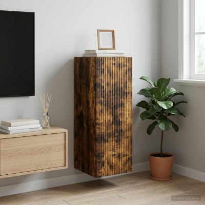 vidaXL Nástenná skrinka 33 x 34,5 x 90 cm Kompozitné drevo Dymový dub