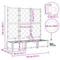 vidaXL Záhradný kvetináč 3 ks Svetlosivá 120 x 40 x 126 cm PP