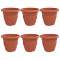 vidaXL Kulatý kvetináč 6 ks Tehlovo červená Ø 26 x 21.5 cm Plast