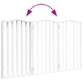 vidaXL Brána pre psa skladacia 3 panely biela 150 cm topoľové drevo