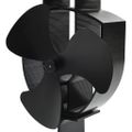 vidaXL Teplom poháňaný ventilátor na krb s 3 lopatkami čierny