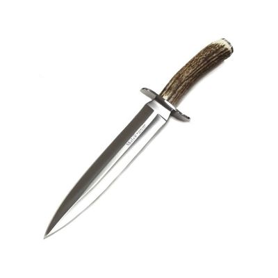 Muela VIKINGO-23A lovecký nôž - dýka 23 cm, jelení paroh, kožené puzdro