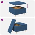 vidaXL Ottoman s Úložným Priestorom Modrá 80 x 80 x 45 cm látka