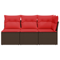 vidaXL | Záhradná pohovka | s vankúšom Hnedá 172 x 62 x 69 cm Poly ratan