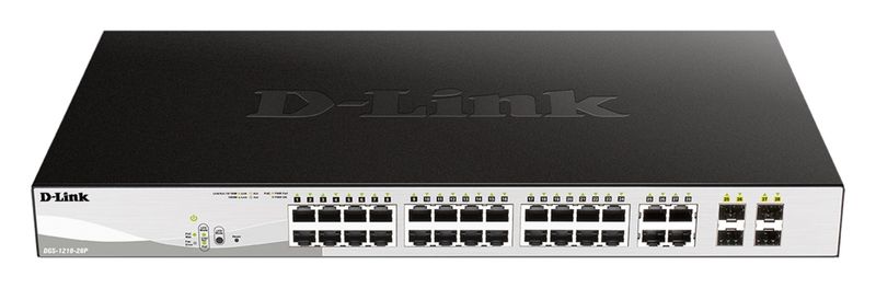 D-Link DGS-1210-28P L2/L3 Smart+ PoE switch, 24x PoE 10/100/1000 Base-T, 4x 1000Base-T/SFP, 193W