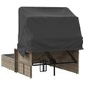vidaXL Dvojité ležadlo so strieškou a podložkami, svetlosivé polyratan