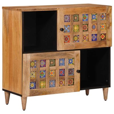 vidaXL Servírovacia skriňa s úložiskom Prírodná 80 x 33 x 75 cm