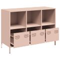 vidaXL Komoda ružová 101,5x39x73,5 cm oceľ valcovaná za studena