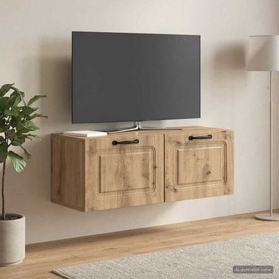 vidaXL Nástenná TV skrinka 78,5 x 31 x 30 cm Dub artisan
