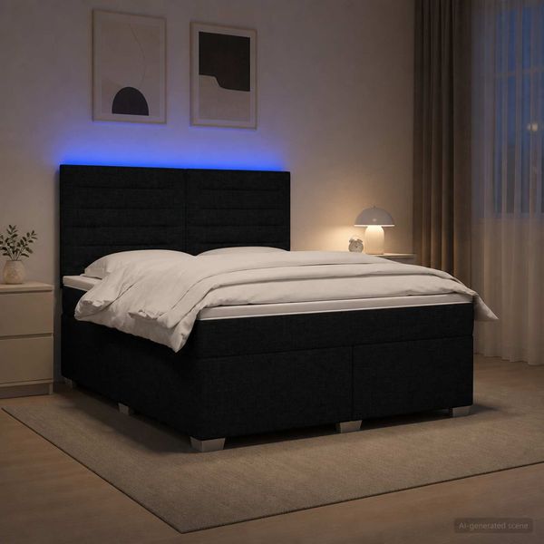 vidaXL Posteľ boxspring s matracom Čierna 140 x 190 cm Látka