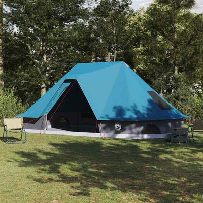 vidaXL Tipi stan so strechou s úložiskom Modrá 680 x 430 x 270 cm taft