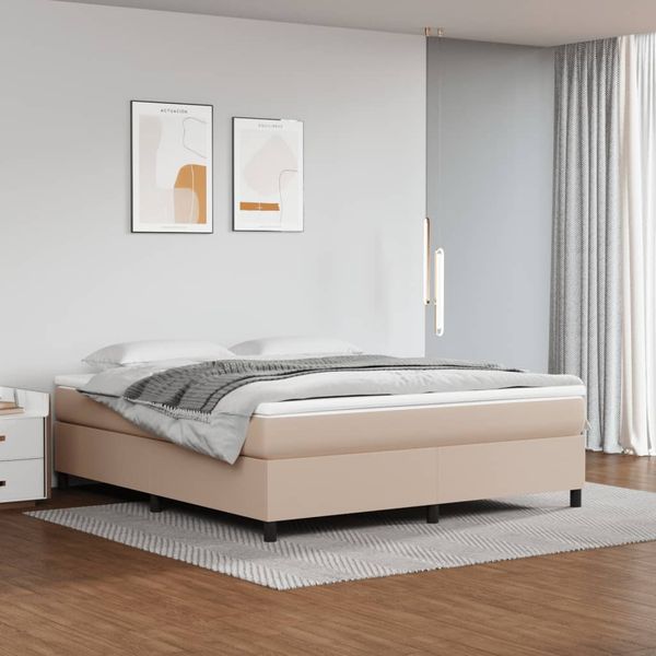 vidaXL Boxspring posteľ s matracom kapučínová 160x200 cm umelá koža