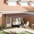 vidaXL Automaticky zaťahovacia markíza s LED burgundská 450x300 cm
