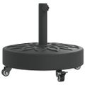 vidaXL Podstavec pod slnečník s kolesami pre Ø38/48 mm tyče 27 kg kruh