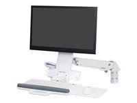 Montážna sada (kĺbové rameno, zásuvka pre klávesnicu) - pre LCD displej / PC vybavenie - hliník, vysoko kvalitný plast - biela - veľkosť obrazovky: až 24" - montáž na stenu