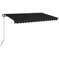 vidaXL Automatická markíza, LED a senzor vetra 450x350 cm, antracitová