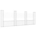 vidaXL Železný gabiónový kôš v tvare U so 4 stĺpmi 380x20x150 cm
