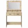 vidaXL Toaletný stolík Sonoma dub 79 x 41 x 135 cm Kompozitné drevo