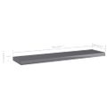 vidaXL Prídavné police 8 ks, lesklé sivé 40x10x1,5 cm, drevotrieska