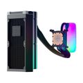 HYTE chladič CPU THICC Q60 - 240 / LGA 1851,1700,1200,AM5,AM4 / s displejem Vodní chlazení CPU, 240mm, 52mm tlouštka, 5" IPS displej 720×1280, duální cerpadla, 2× THICC FP12, Nexus Link, Intel LGA1851/1700