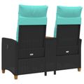 vidaXL Hojdačka s tabletou 2 -Seater 126 x 65 x 112 cm polyratan