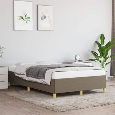 vidaXL Posteľ bez matraca sivohnedá 120x200 cm látka