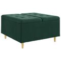vidaXL Ottoman s Úložným Priestorom Tmavozelená 80 x 80 x 45 cm Zamat