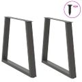vidaXL Nohy k jedálenskému stolu v tvare V, 2 ks, antracitové, 80 x (72-73,3) cm, oceľ