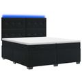 vidaXL Posteľ boxspring s matracom Čierna 200 x 200 cm Zamat