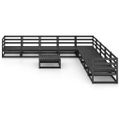 vidaXL 10-dielna záhradná sedacia súprava čierna masívna borovica