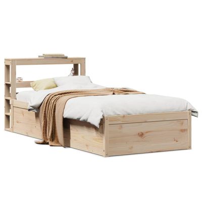 vidaXL Rám postele s čelom 90x190 cm masívne drevo