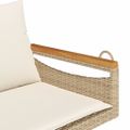 vidaXL Hojdacia lavica s vankúšmi béžová 109x62x40 cm polyratan