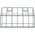 vidaXL Skleník so základovým rámom zelený 334x169x195 cm hliník