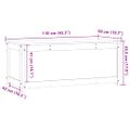 vidaXL Úložný box čierny 110x50x45,5 cm masívna borovica