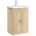 vidaXL Skriňa pod umývadlo do kúpeľne Dub sonoma 56 x 37,5 x 81 cm
