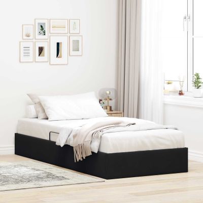 vidaXL Otomanový posteľný rám s úložiskom Čierna 90 x 190 cm Zamat