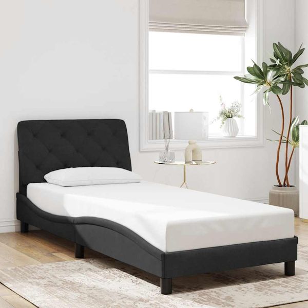 vidaXL Rám postele bez matraca čierny 80x200 cm zamat