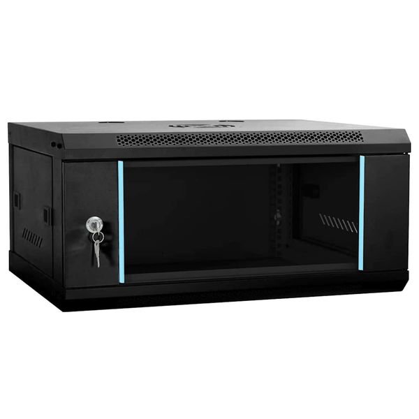 vidaXL Sieťový kabinet s úložiskom Čierna 60 x 35 x 28 cm Oceľ